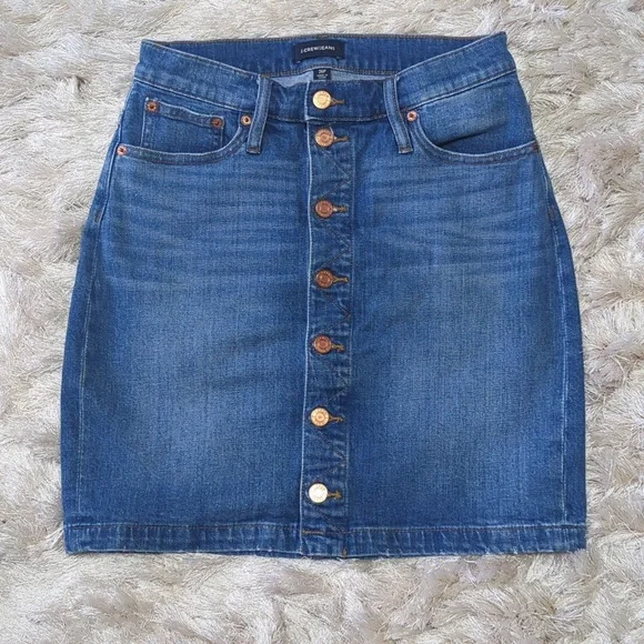 J. Crew Jeans Button Front Denim Skirt 26P - Picture 3 of 7